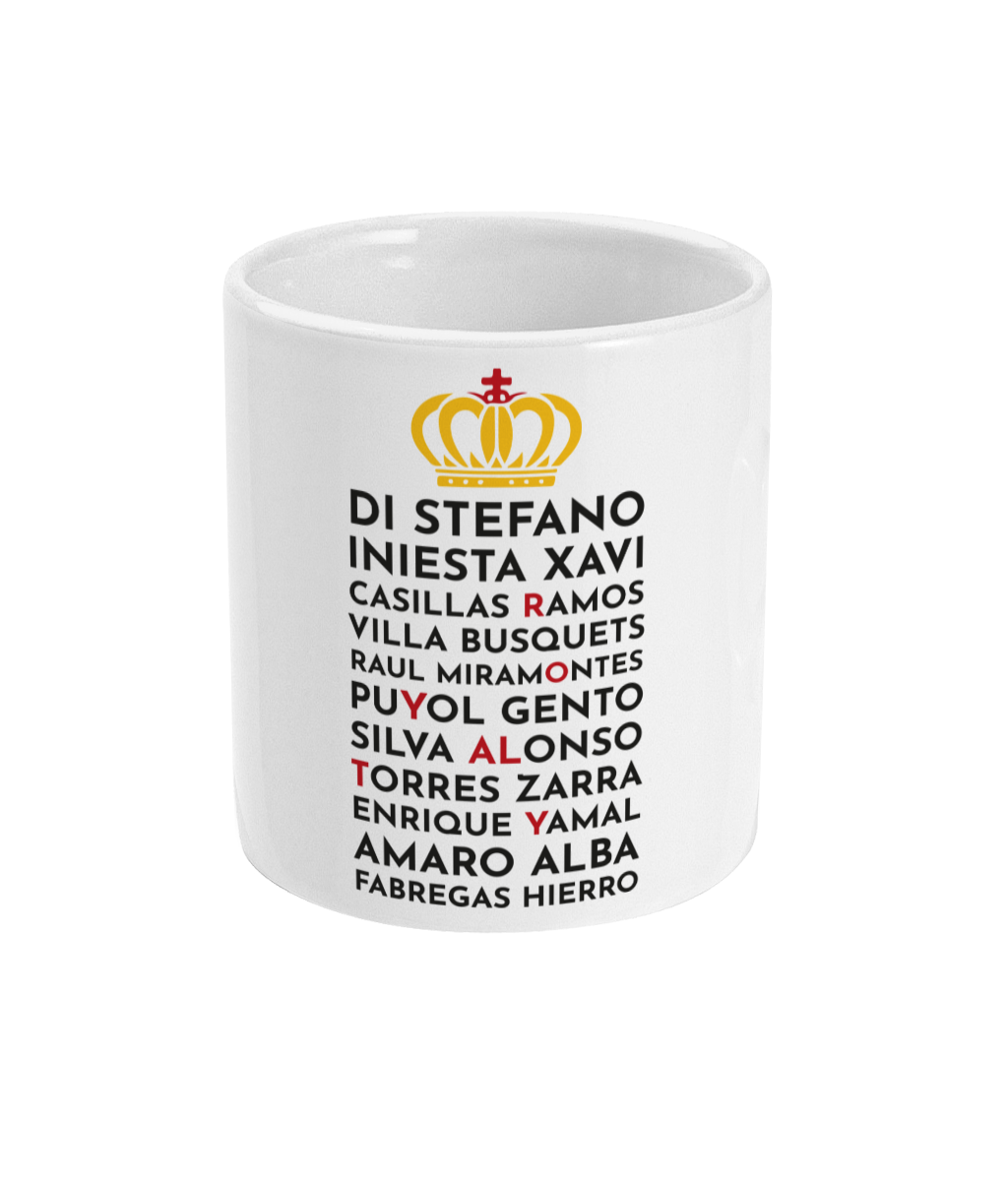 11oz Spain Football Royalty Mug - White